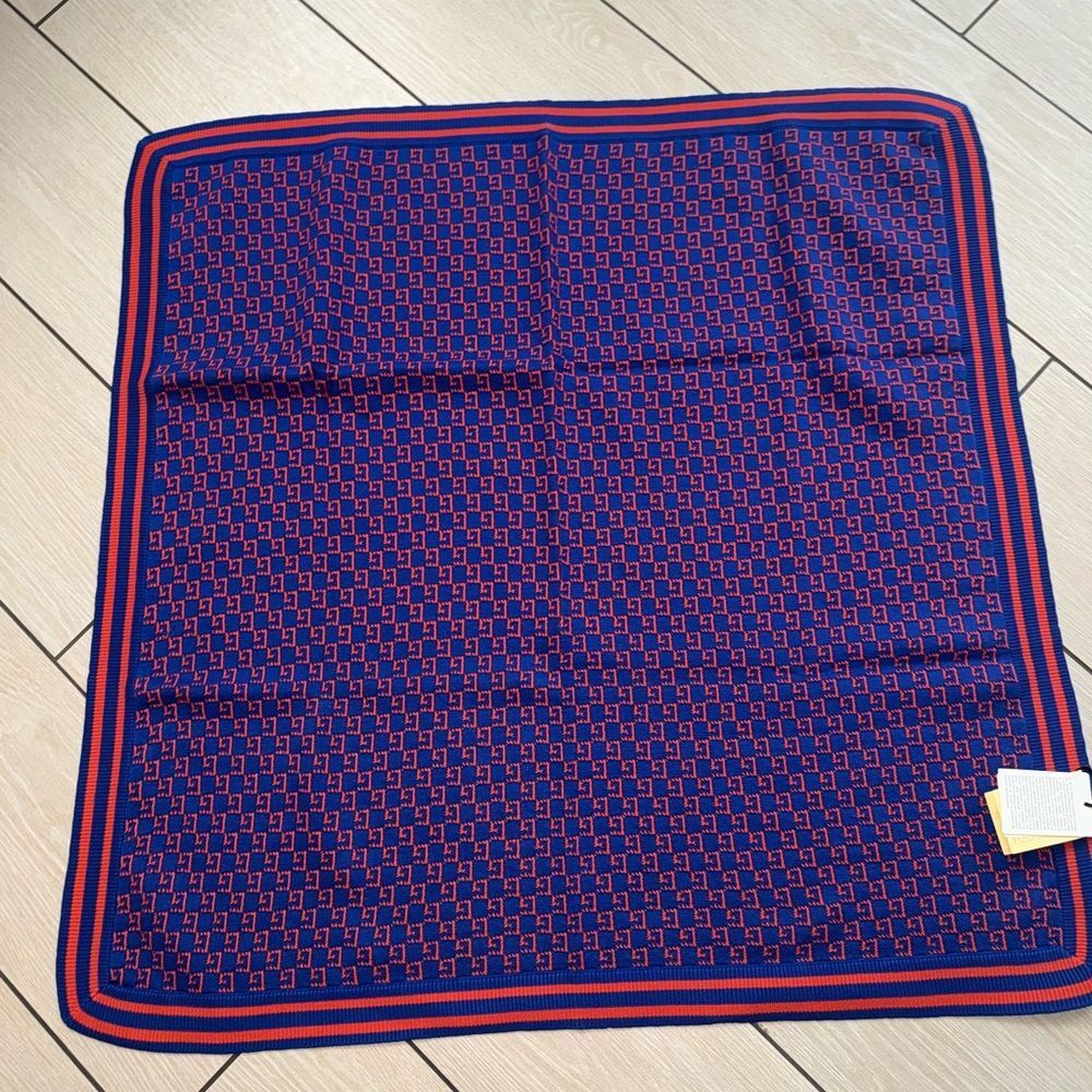 Brand new Gucci baby blanket Blue and Red  comes with box 85x85cm